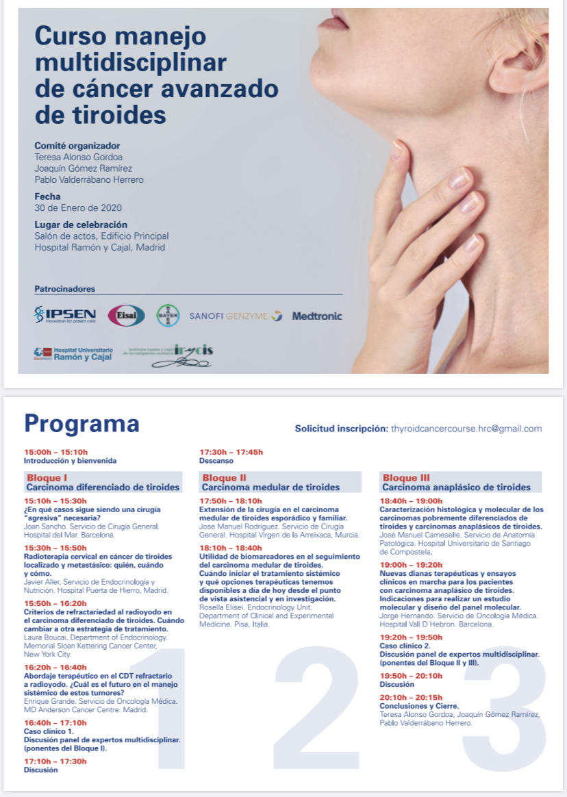 Curso manejo multidisciplinar cáncer avanzado de tiroides